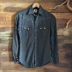 Vintage Pearl Snap Striped Western Shirt